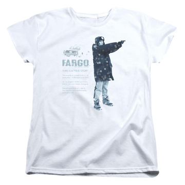 White women's t-shirt with Fargo This Is A True Story graphic