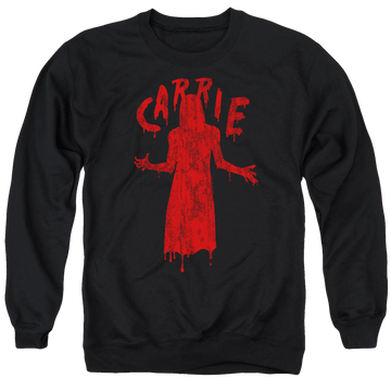 Black men's crewneck sweatshirt with Carrie Silhouette graphic