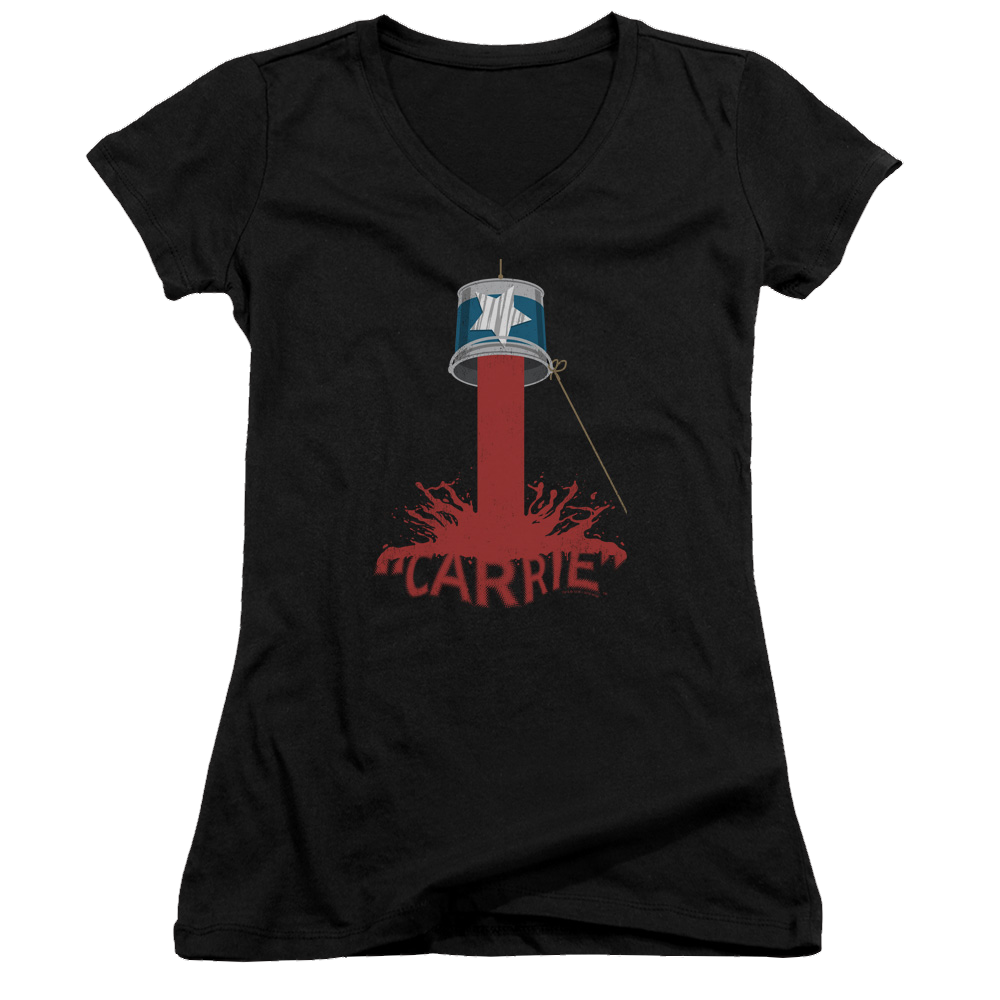 Carrie Bucket Of Blood - Juniors V-Neck T-Shirt Juniors V-Neck T-Shirt Carrie