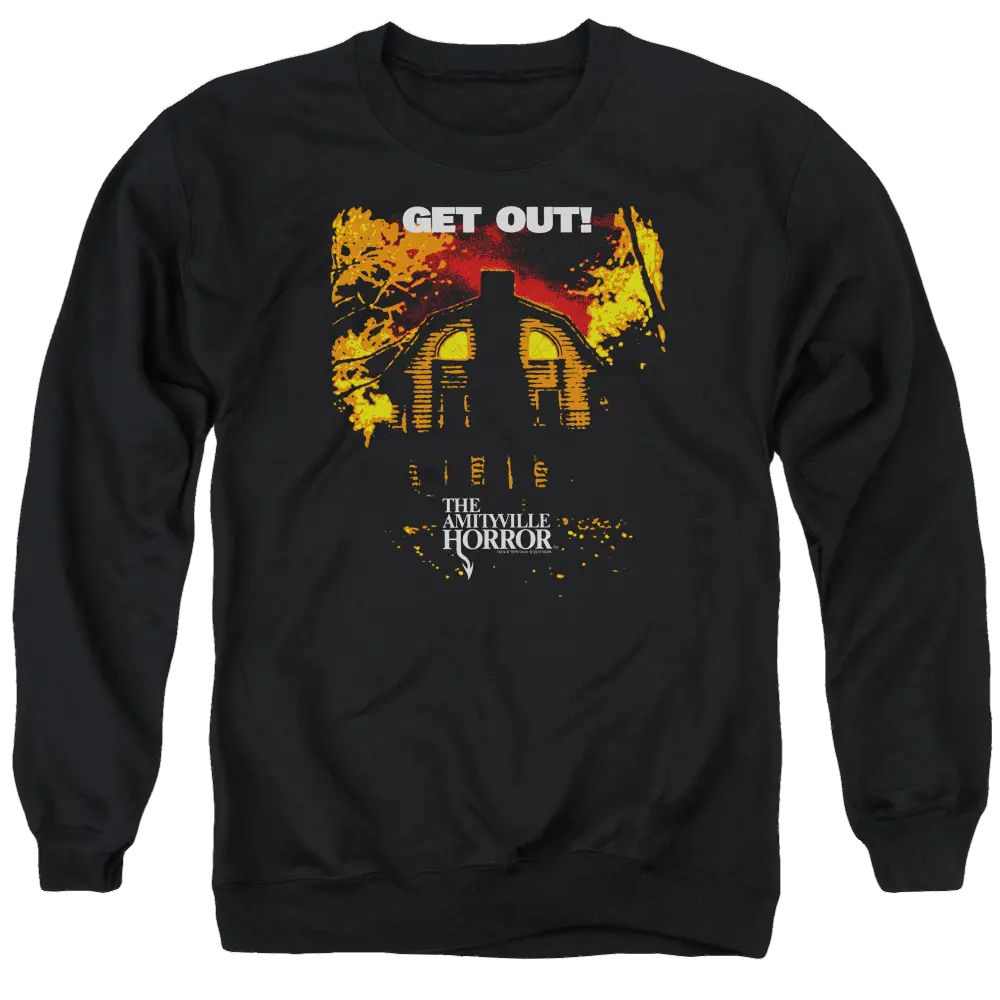 Amityville Horror Get Out - Men's Crewneck Sweatshirt Amityville Horror