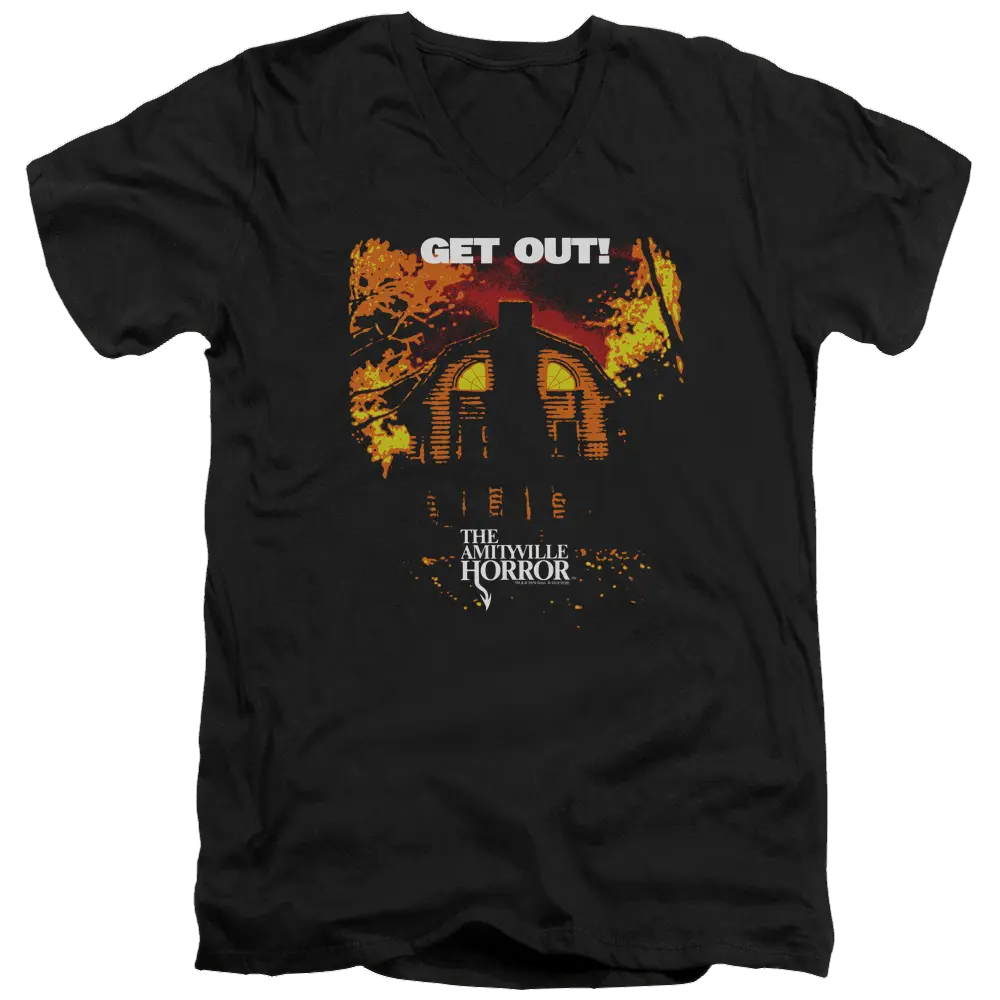 Amityville Horror Get Out - Men's V-Neck T-Shirt Amityville Horror