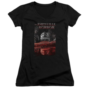 Amityville Horror Cold Blood - Juniors V-Neck T-Shirt Amityville Horror
