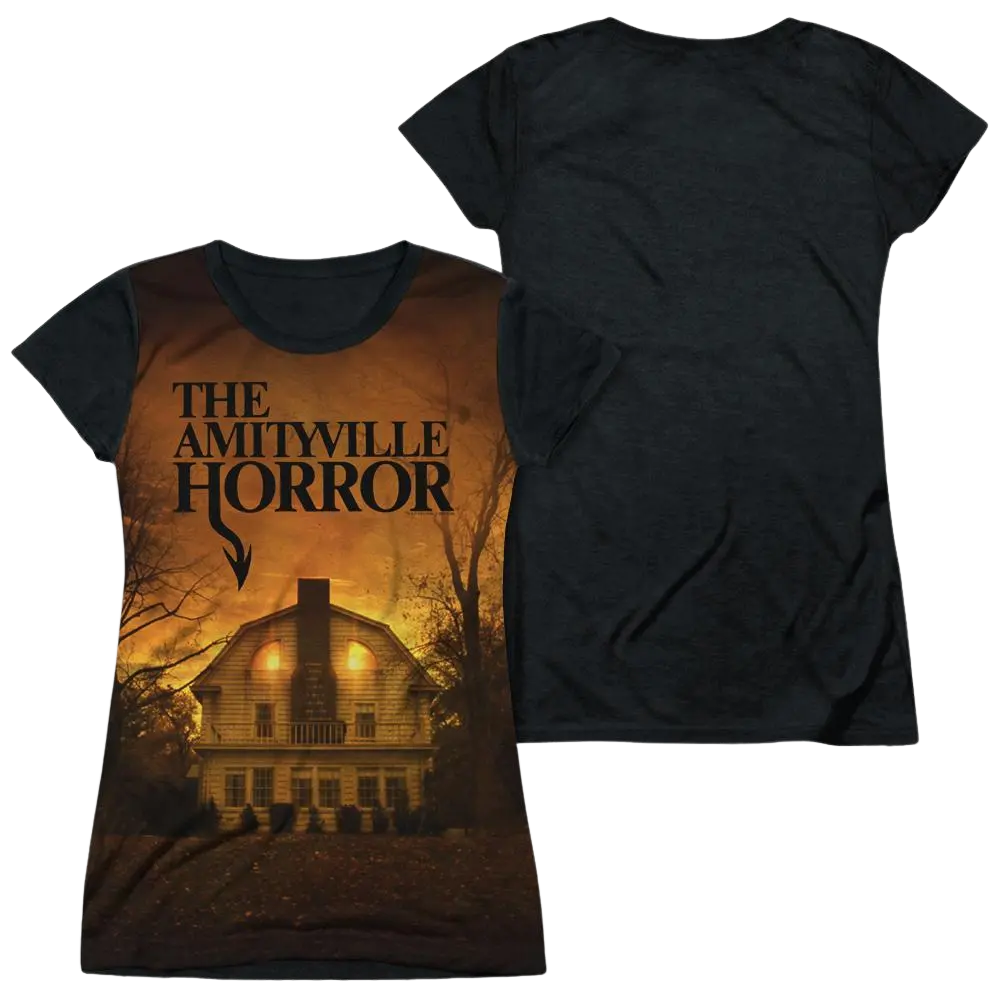 Amityville Horror House - Juniors Black Back T-Shirt Amityville Horror