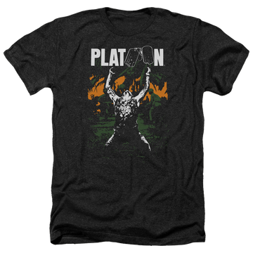 Charcoal men's heather t-shirt with Platoon Graphic graphic