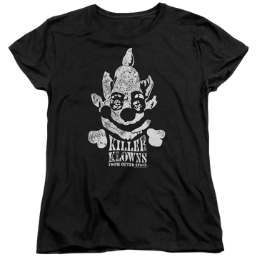 Black women's t-shirt with Killer Klowns From Outer Space Kreepy graphic