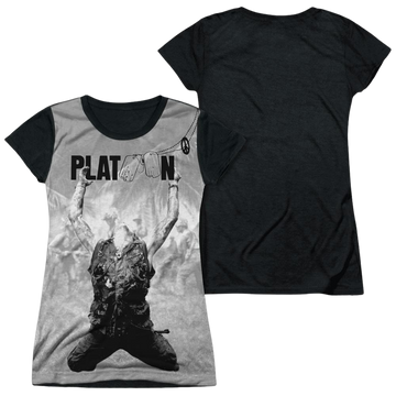 Platoon Grayscale Poster juniors black back t-shirt