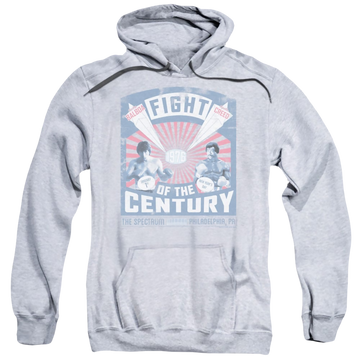 Athletic heather pullover hoodie with Rocky Balboa Creed Fight Poster graphic