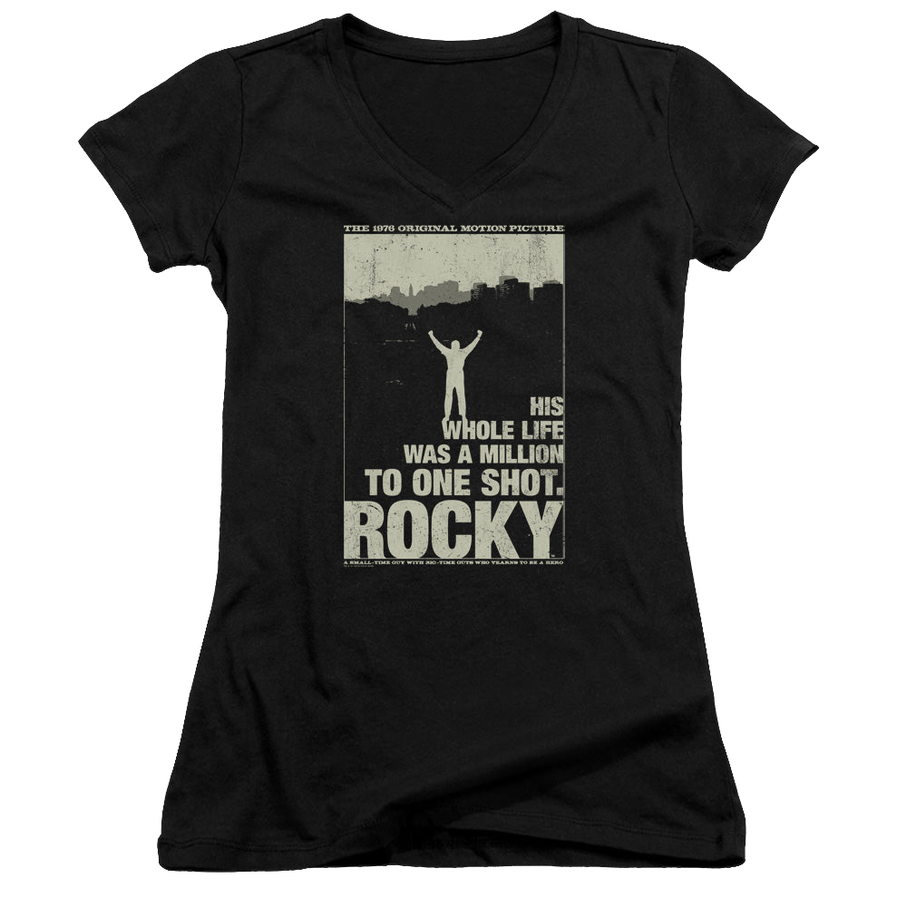 Rocky Silhouette - Juniors V-Neck T-Shirt Juniors V-Neck T-Shirt Rocky