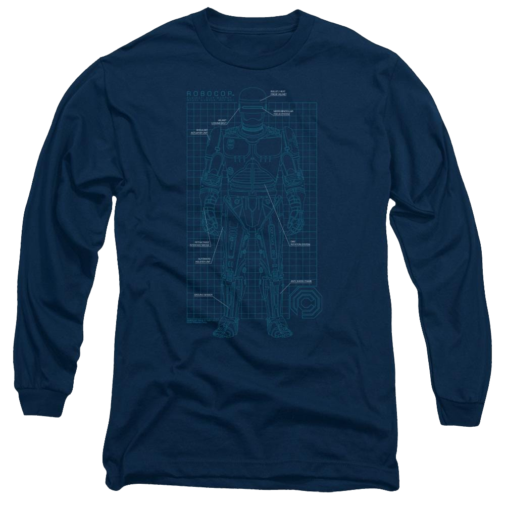 Robocop Schematic Men's Long Sleeve T-Shirt Men's Long Sleeve T-Shirt Robocop