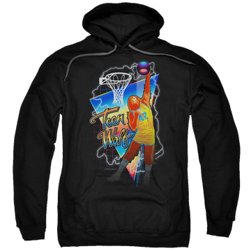 Black pullover hoodie with Teen Wolf Electric Wolf graphic