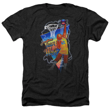 Charcoal men's heather t-shirt with Teen Wolf Electric Wolf graphic