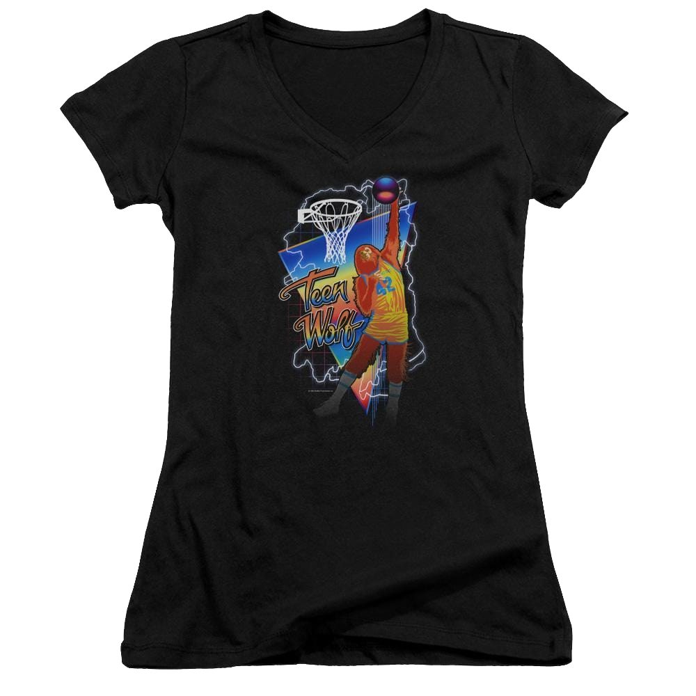 Teen Wolf Electric Wolf Juniors V-Neck T-Shirt Juniors V-Neck T-Shirt Teen Wolf