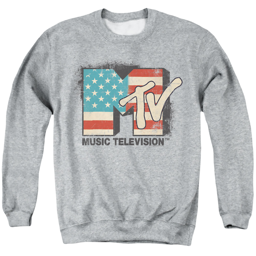 MTV American Logo - Men's Crewneck Sweatshirt Men's Crewneck Sweatshirt MTV