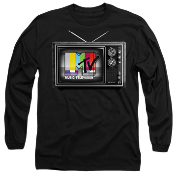 Black men's long sleeve t-shirt with MTV Tv graphic