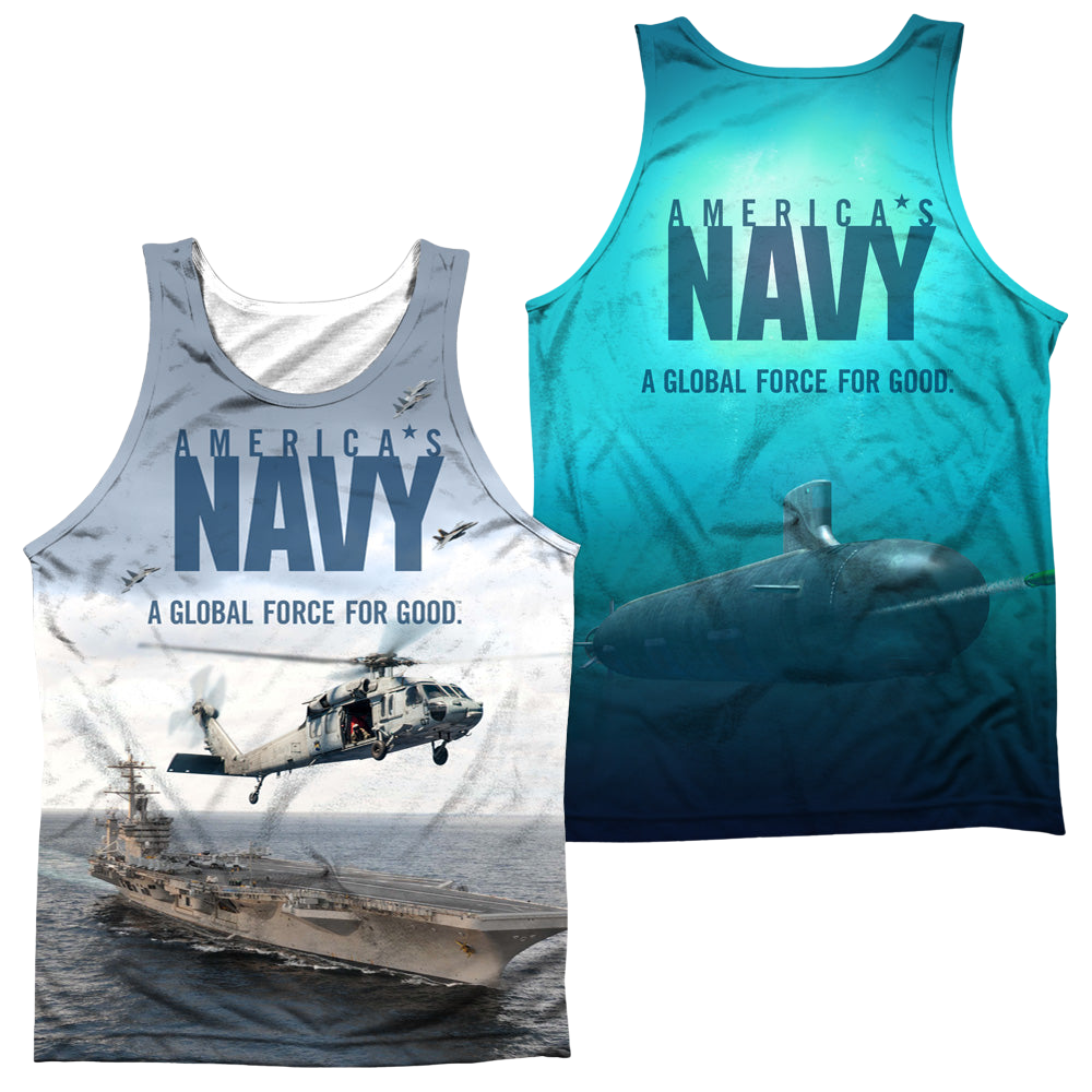 U.S. Navy Over And Under (Front/Back Print) - Men's All Over Print Tank Top Men's All Over Print Tank U.S. Navy