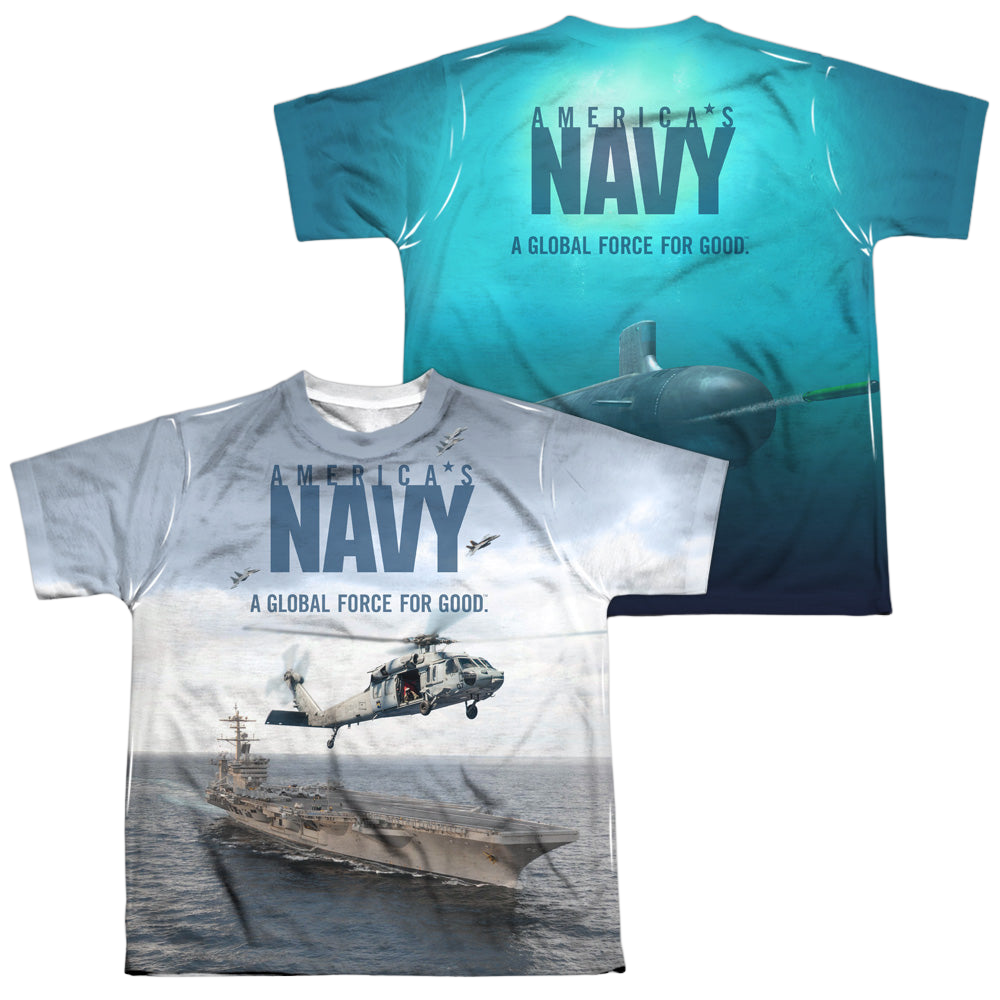 U.S. Navy Over And Under (Front/Back Print) - Youth All-Over Print T-Shirt Youth All-Over Print T-Shirt (Ages 8-12) U.S. Navy