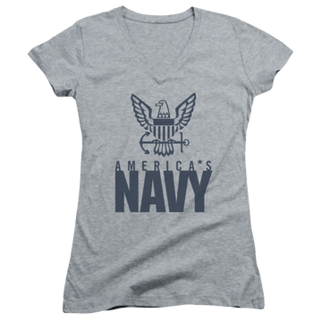 U.S. Navy Eagle Logo - Juniors V-Neck T-Shirt Juniors V-Neck T-Shirt U.S. Navy