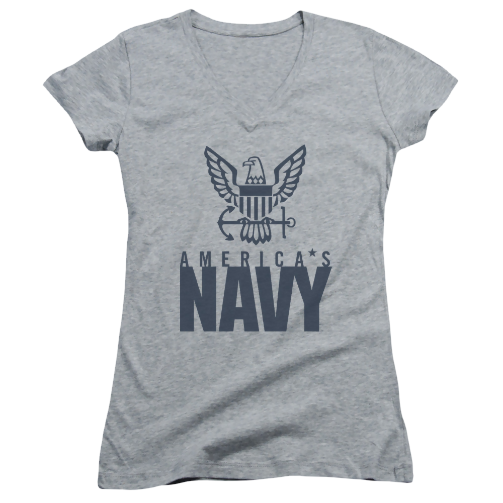 U.S. Navy Eagle Logo - Juniors V-Neck T-Shirt Juniors V-Neck T-Shirt U.S. Navy
