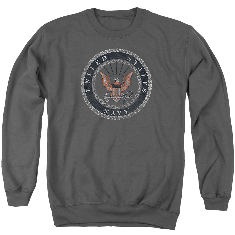 U.S. Navy Rough Emblem - Men's Crewneck Sweatshirt Men's Crewneck Sweatshirt U.S. Navy