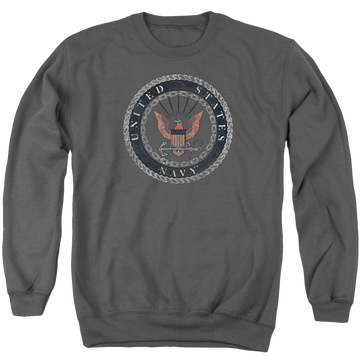 U.S. Navy Rough Emblem - Men's Crewneck Sweatshirt Men's Crewneck Sweatshirt U.S. Navy