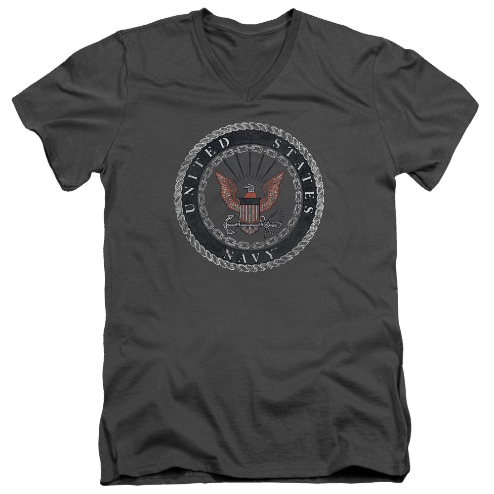 U.S. Navy Rough Emblem - Men's V-Neck T-Shirt Men's V-Neck T-Shirt U.S. Navy