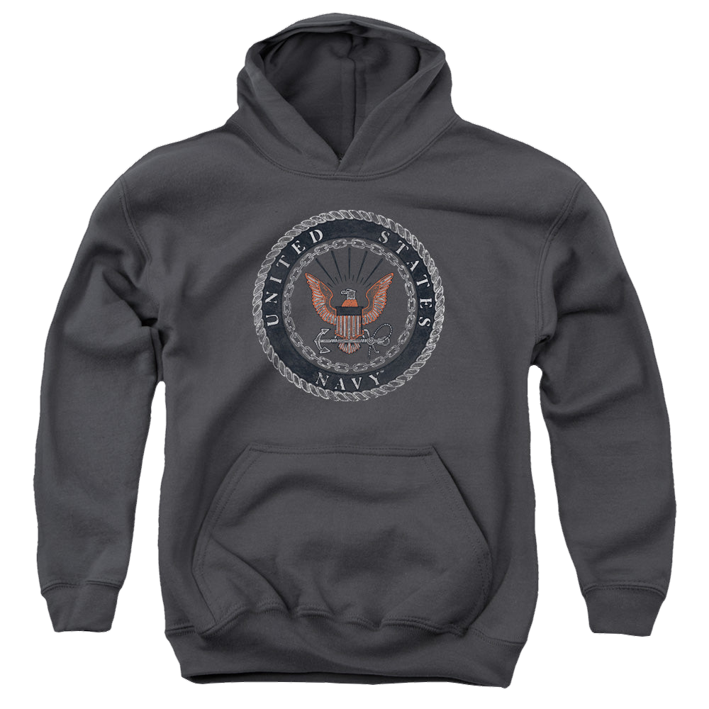 U.S. Navy Rough Emblem - Youth Hoodie Youth Hoodie (Ages 8-12) U.S. Navy