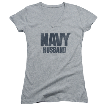 U.S. Navy Husband - Juniors V-Neck T-Shirt Juniors V-Neck T-Shirt U.S. Navy