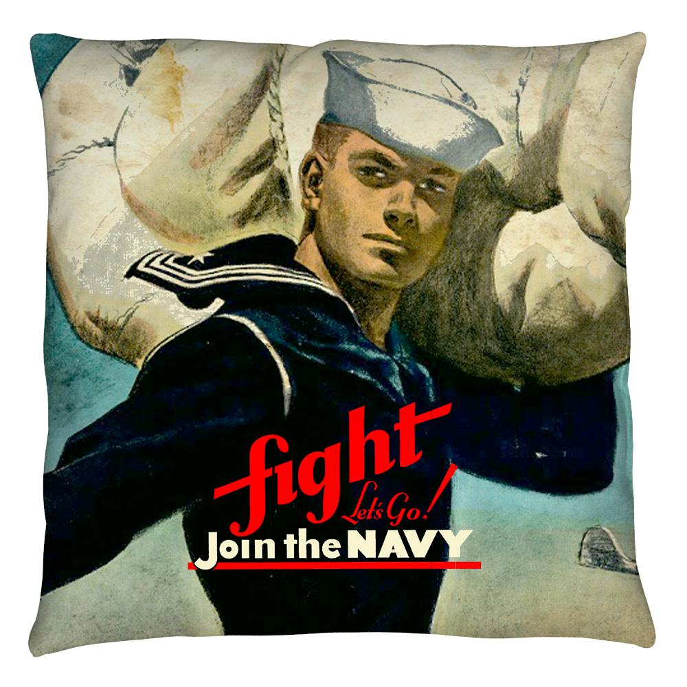 Navy Fight Lets Go Throw Pillow Throw Pillows U.S. Navy