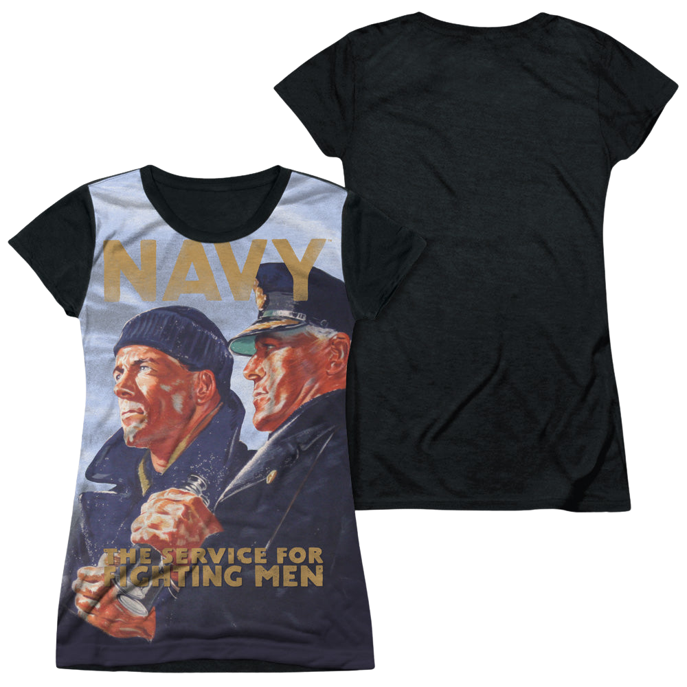 U.S. Navy Long Gaze - Juniors Black Back T-Shirt Juniors Black Back T-Shirt U.S. Navy