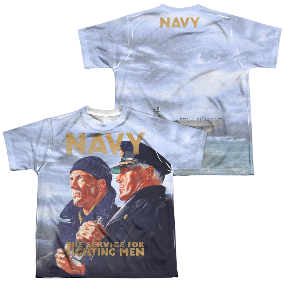 U.S. Navy Long Gaze (Front/Back Print) - Youth All-Over Print T-Shirt Youth All-Over Print T-Shirt (Ages 8-12) U.S. Navy