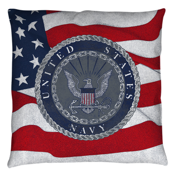 Navy Flag Seal Throw Pillow Throw Pillows U.S. Navy