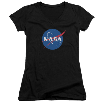 NASA Meatball Logo - Juniors V-Neck T-Shirt Juniors V-Neck T-Shirt NASA