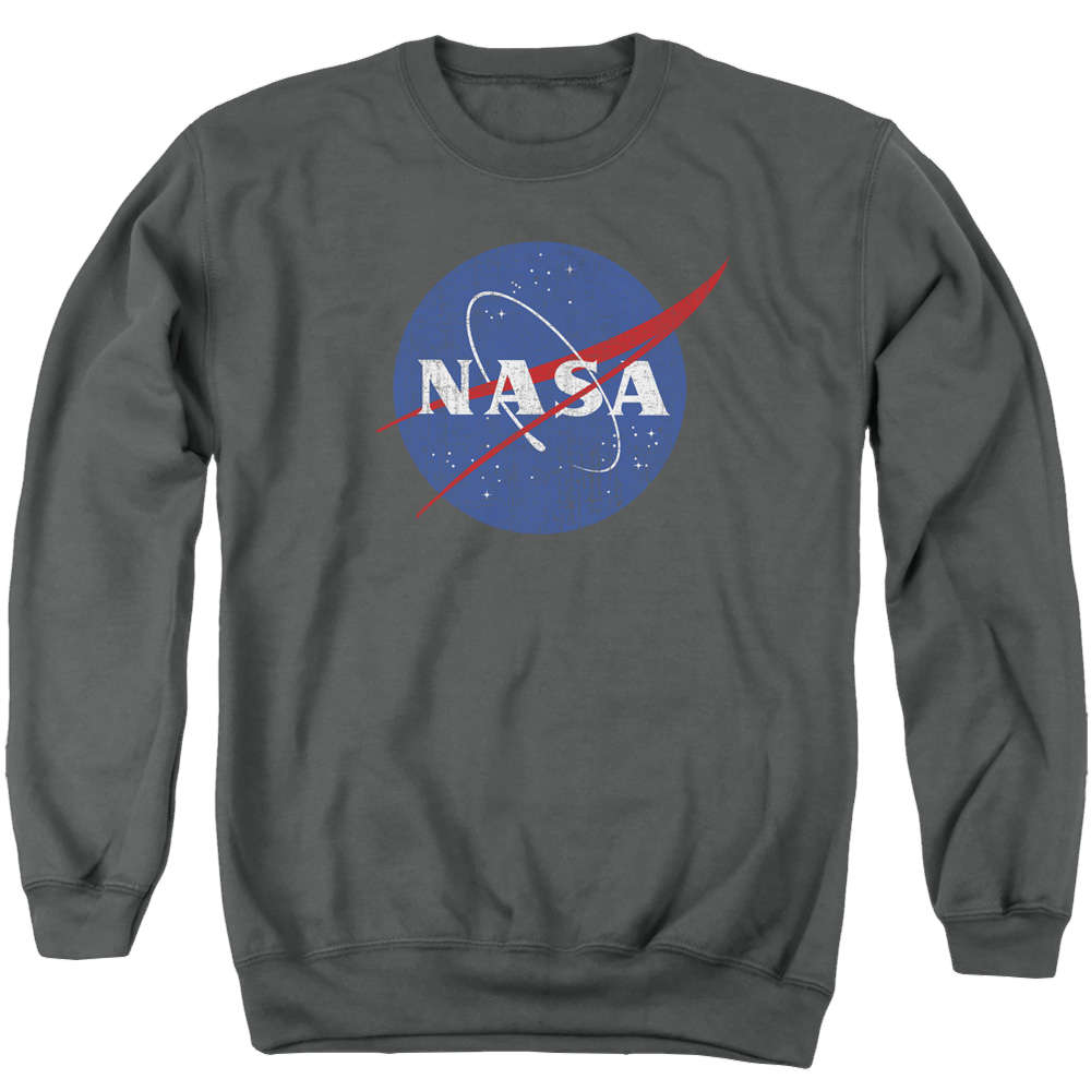 NASA Meatball Logo Distressed - Men's Crewneck Sweatshirt Men's Crewneck Sweatshirt NASA