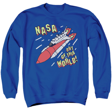 Royal men's crewneck sweatshirt with NASA Out Of This World graphic