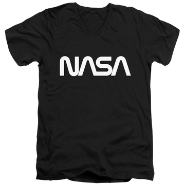 Nasa Worm Logo - Men's V-Neck T-Shirt Men's V-Neck T-Shirt NASA