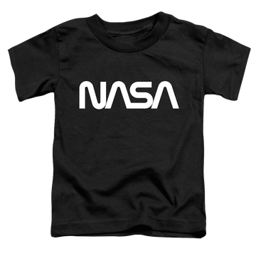 Black toddler t-shirt with NASA Worm Logo graphic