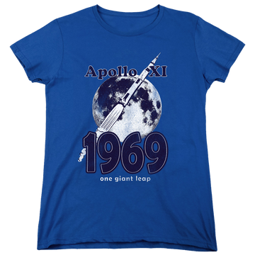 Royal women's t-shirt with NASA One Giant Leap graphic