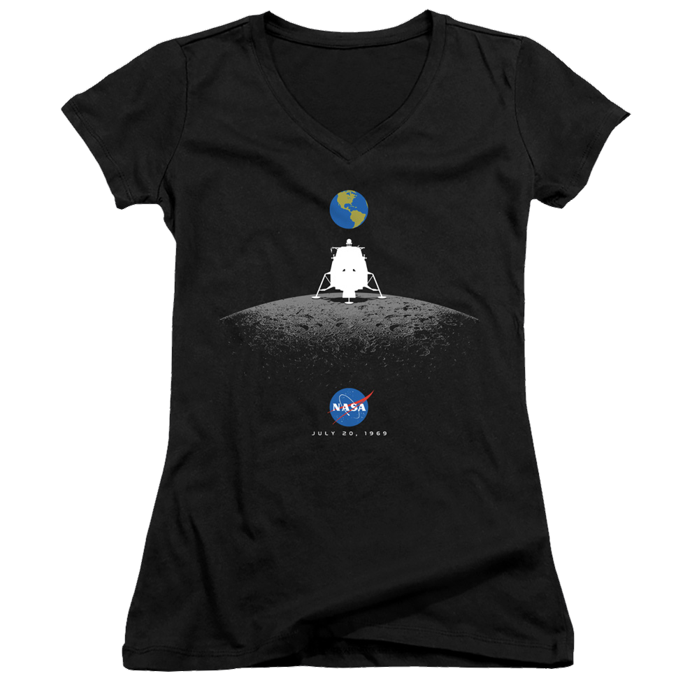 Nasa Moon Landing Simple - Juniors V-Neck T-Shirt Juniors V-Neck T-Shirt NASA
