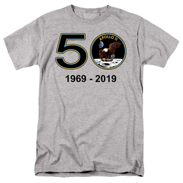 Athletic heather men's regular fit t-shirt with NASA Apollo 11 50Th graphic