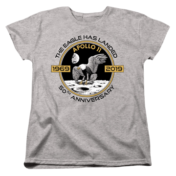 Athletic heather women's t-shirt with NASA Apollo Circle 50Th graphic