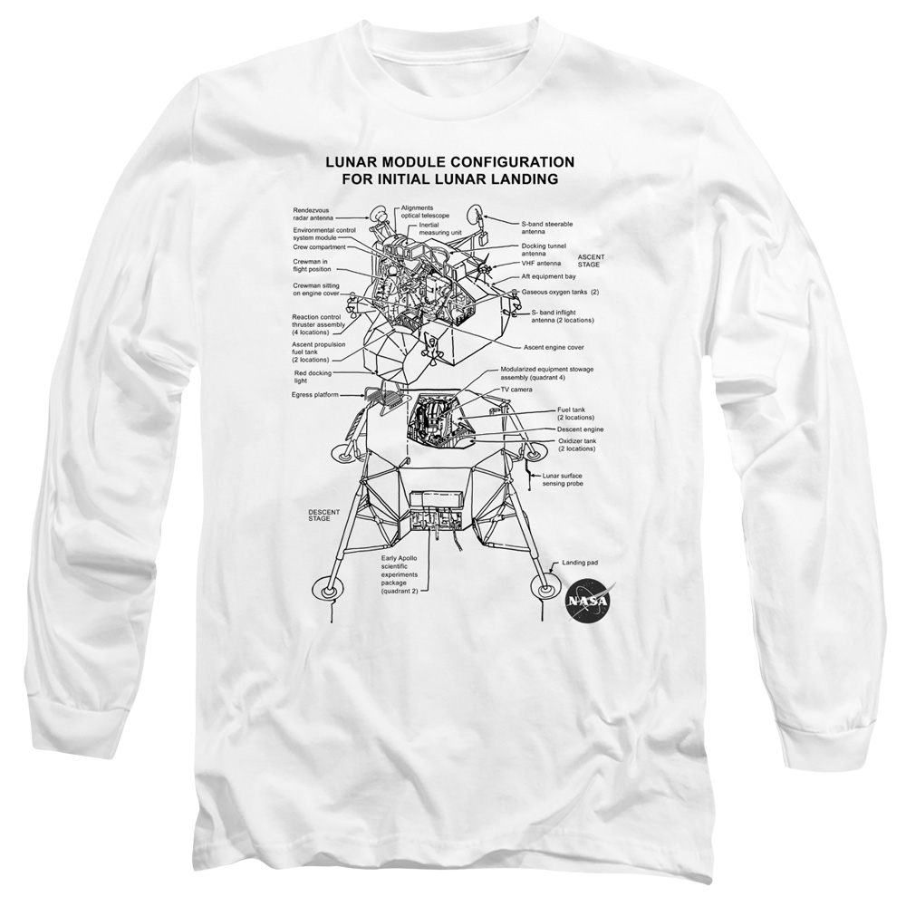 Nasa Lunar Module Digram - Men's Long Sleeve T-Shirt Men's Long Sleeve T-Shirt NASA
