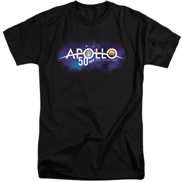Black men's tall fit t-shirt with NASA Next Giant Leap graphic