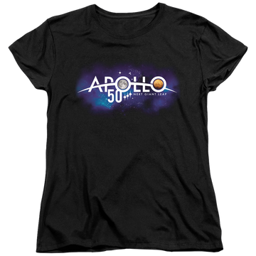 Black women's t-shirt with NASA Next Giant Leap graphic