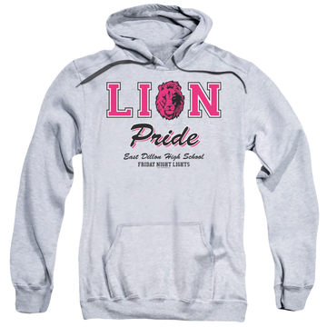 Athletic heather pullover hoodie with Friday Night Lights Lions Pride graphic