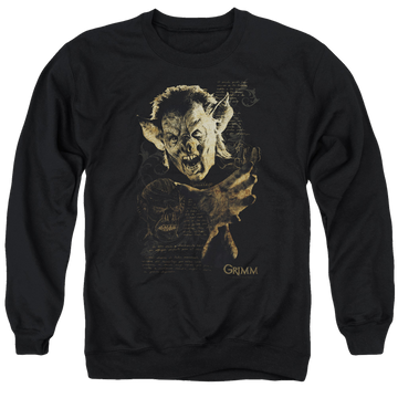 Black men's crewneck sweatshirt with Grimm Murcielago graphic