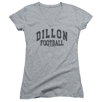 Athletic heather juniors v-neck t-shirt with Friday Night Lights Dillion Arch graphic