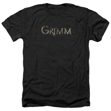 Charcoal men's heather t-shirt with Grimm Logo graphic