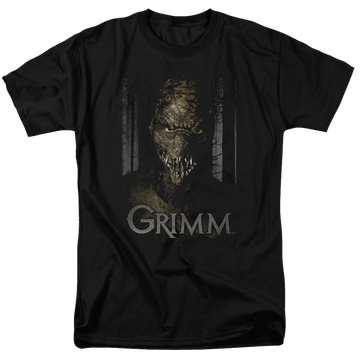 Black men's regular fit t-shirt with Grimm Chompers graphic
