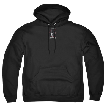 Black pullover hoodie with Grimm Merry Krampus graphic