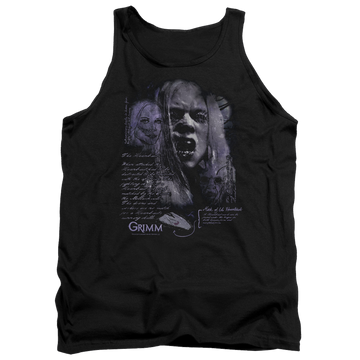 Black men's tank with Grimm Lady Hexenbeast graphic